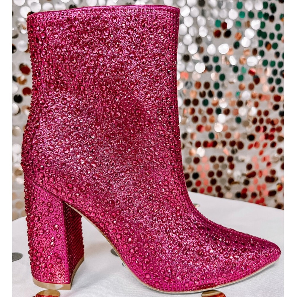 DRIPPING IN RHINESTONES PINK BOOTIES
